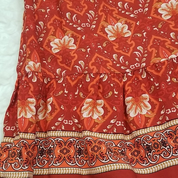 Floral Pattern Cotton short sleeves Dress. XL - Picture 9 of 12